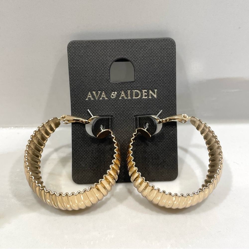 🟣2/$20 NEW Ava & Aiden Hoop Earrings